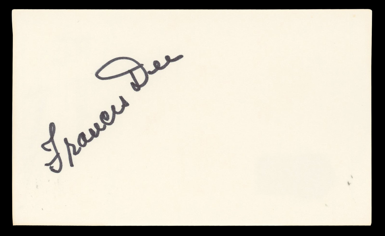 Frances Dee Little Women Authentic Signed 3x5 Index Card BAS #BN06458