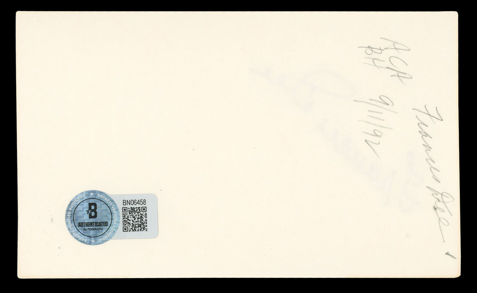 Frances Dee Little Women Authentic Signed 3x5 Index Card BAS #BN06458