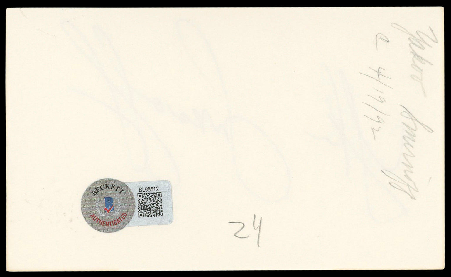 Yakov Smirnoff Night Court Authentic Signed 3x5 Index Card BAS #BL98612