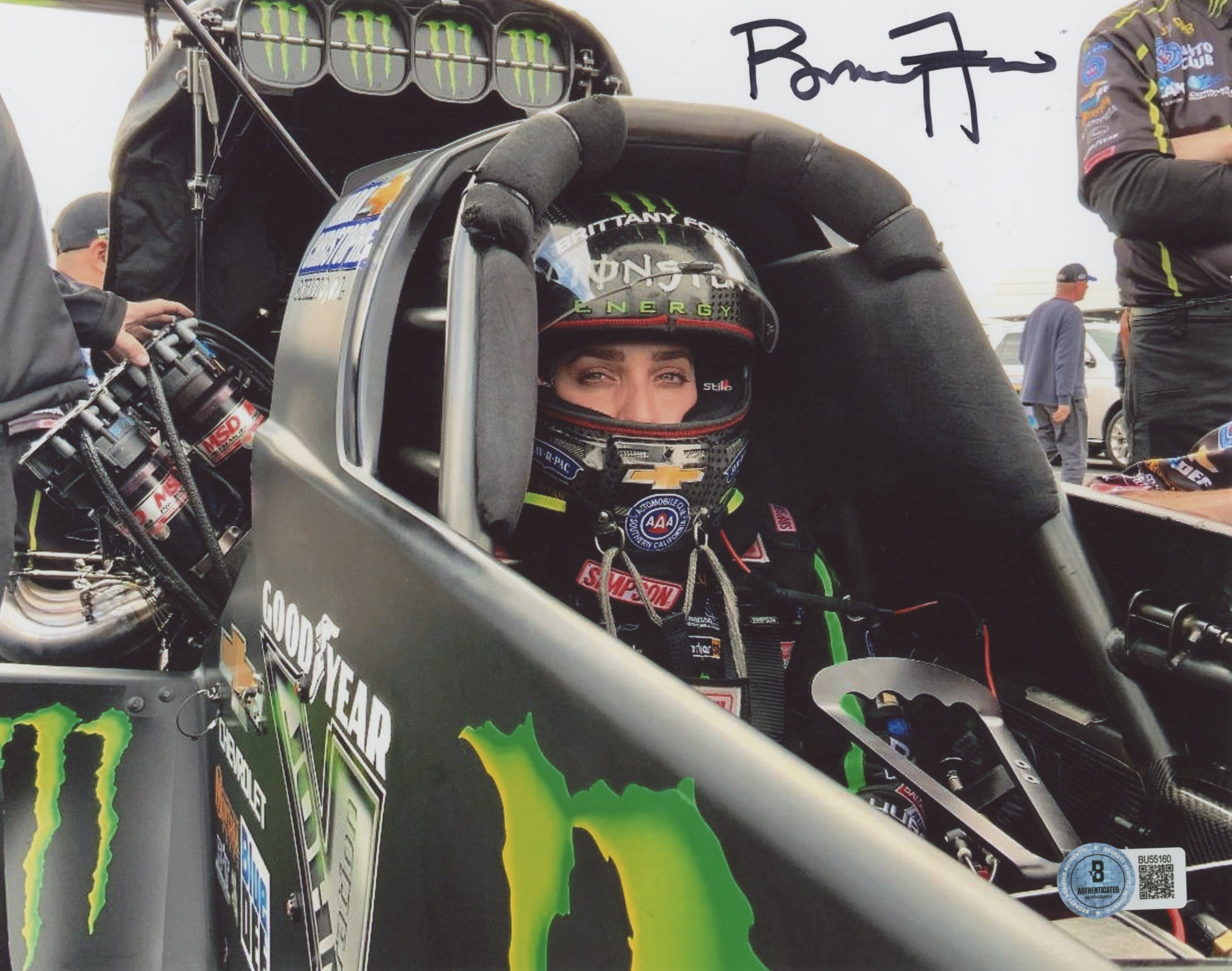 Brittney Force NHRA Authentic Signed 8x10 Horizontal Photo Autographed BAS 3
