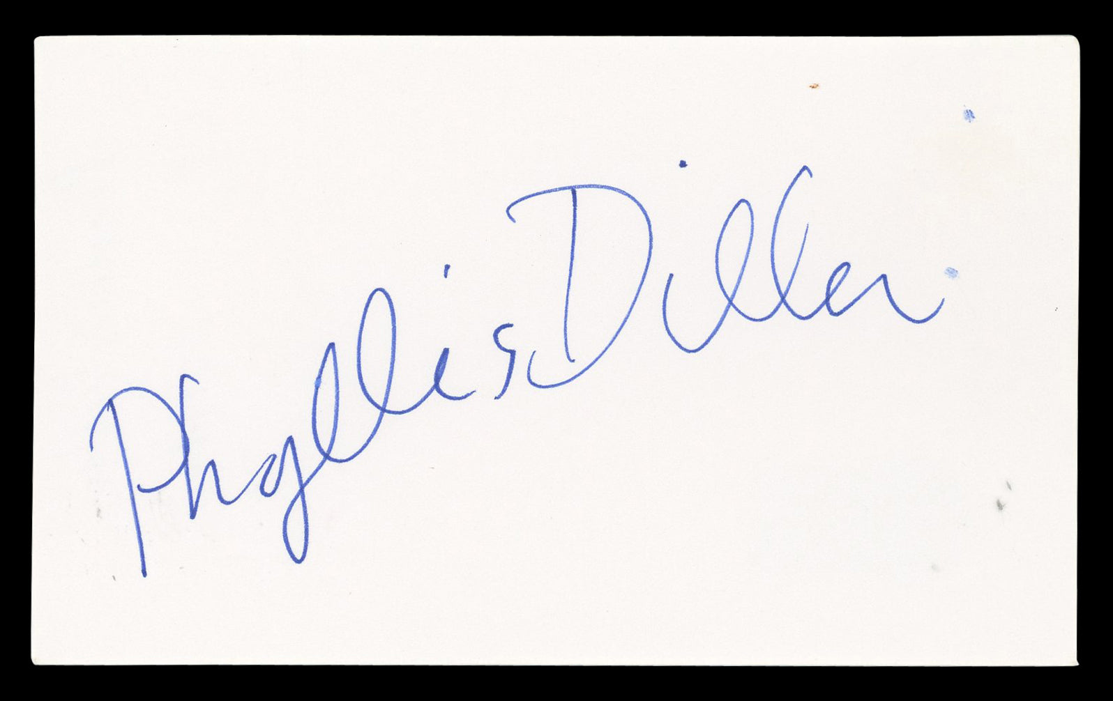 Phyllis Diller A Bug's Life Authentic Signed 3x5 Index Card BAS #BN06459