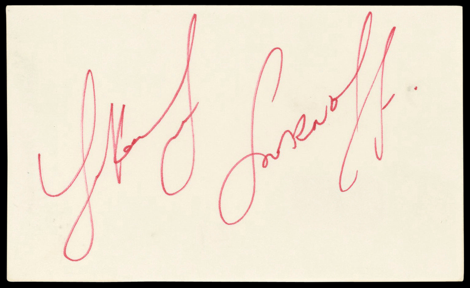 Yakov Smirnoff Night Court Authentic Signed 3x5 Index Card BAS #BL98610