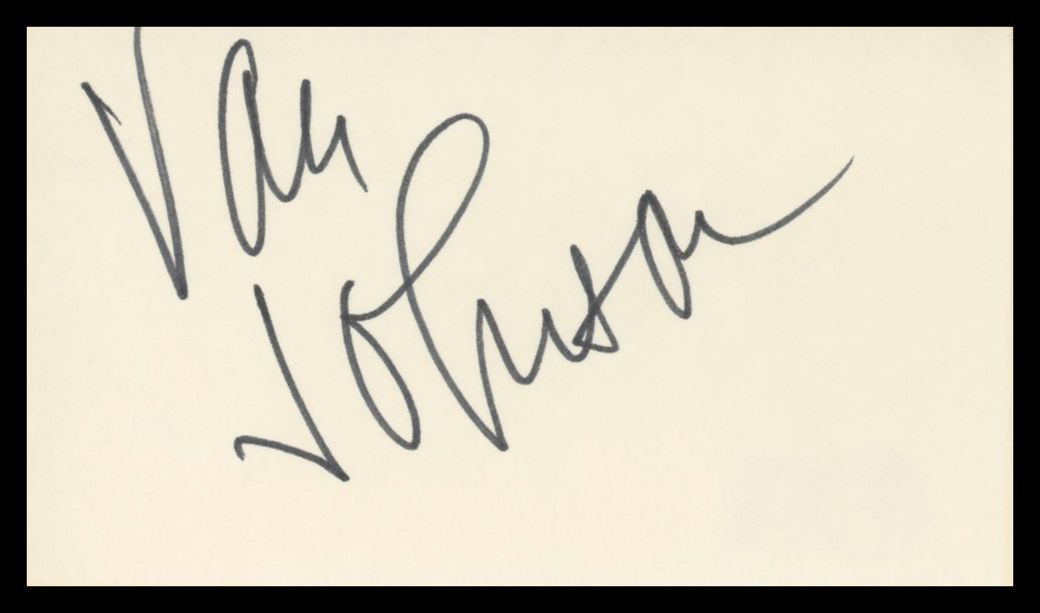 Van Johnson Thirty Seconds Over Tokyo Signed 3x5 Index Card BAS #BU64793