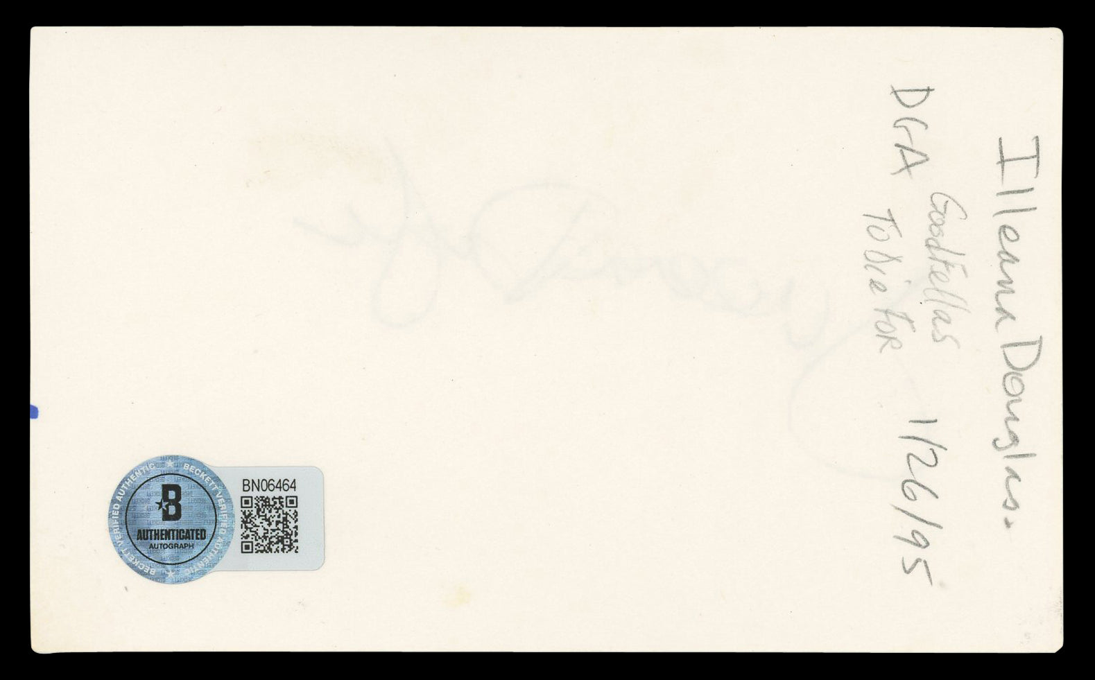 Illeana Douglas Stir of Echoes Authentic Signed 3x5 Index Card BAS #BN06464