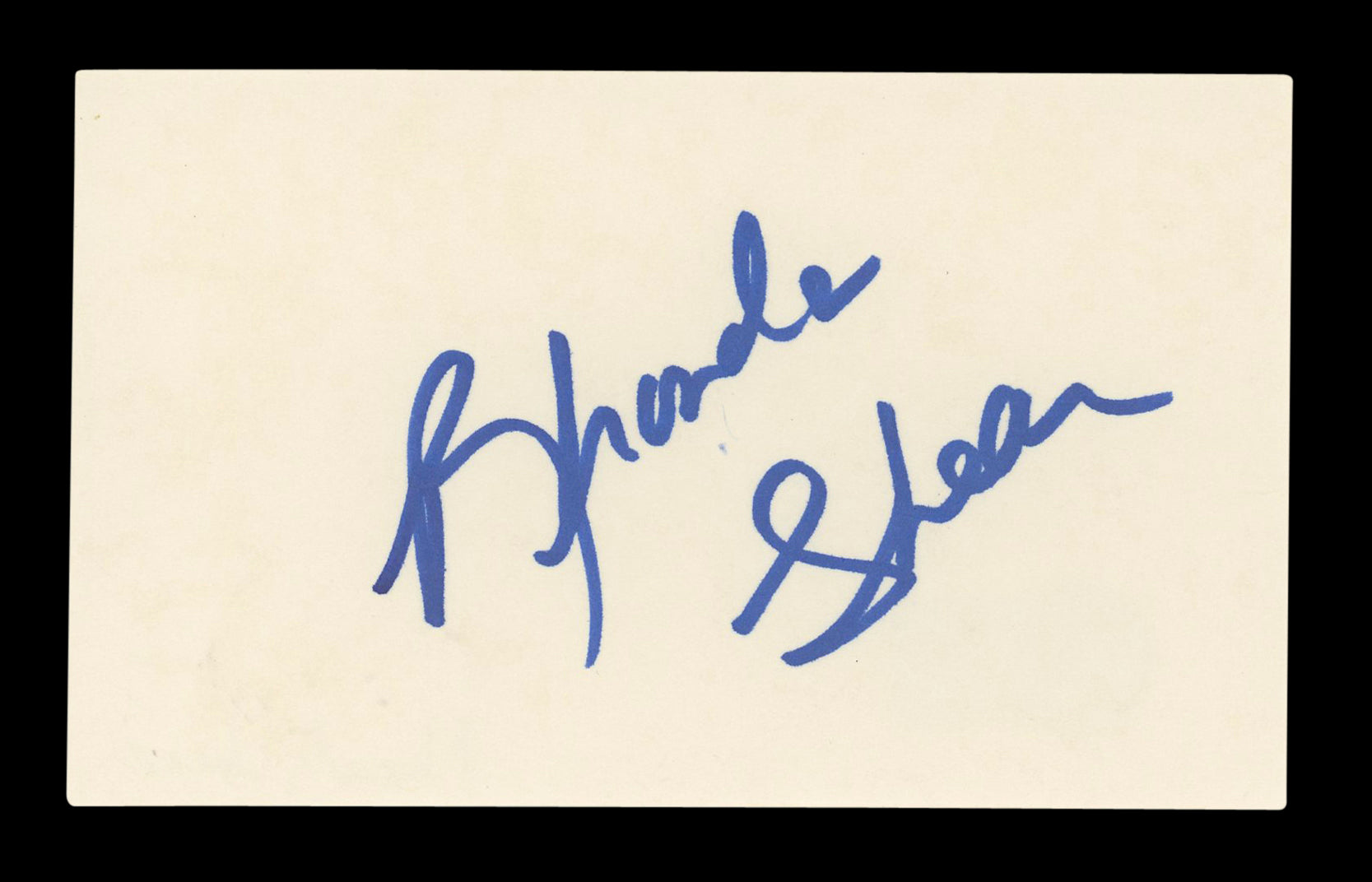 Rhonda Shear Spaceballs Authentic Signed 3x5 Index Card Autographed BAS #AD70292