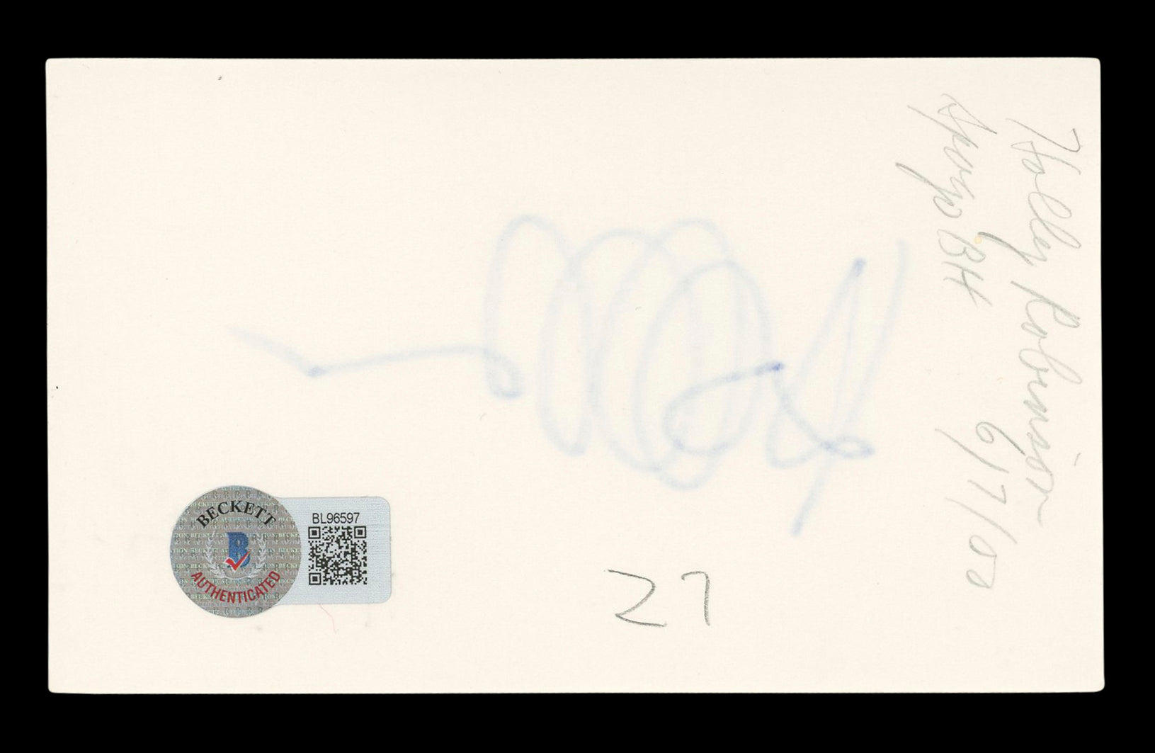 Holly Robinson Peete 21 Jump Street Authentic Signed 3x5 Index Card BAS #BL96597