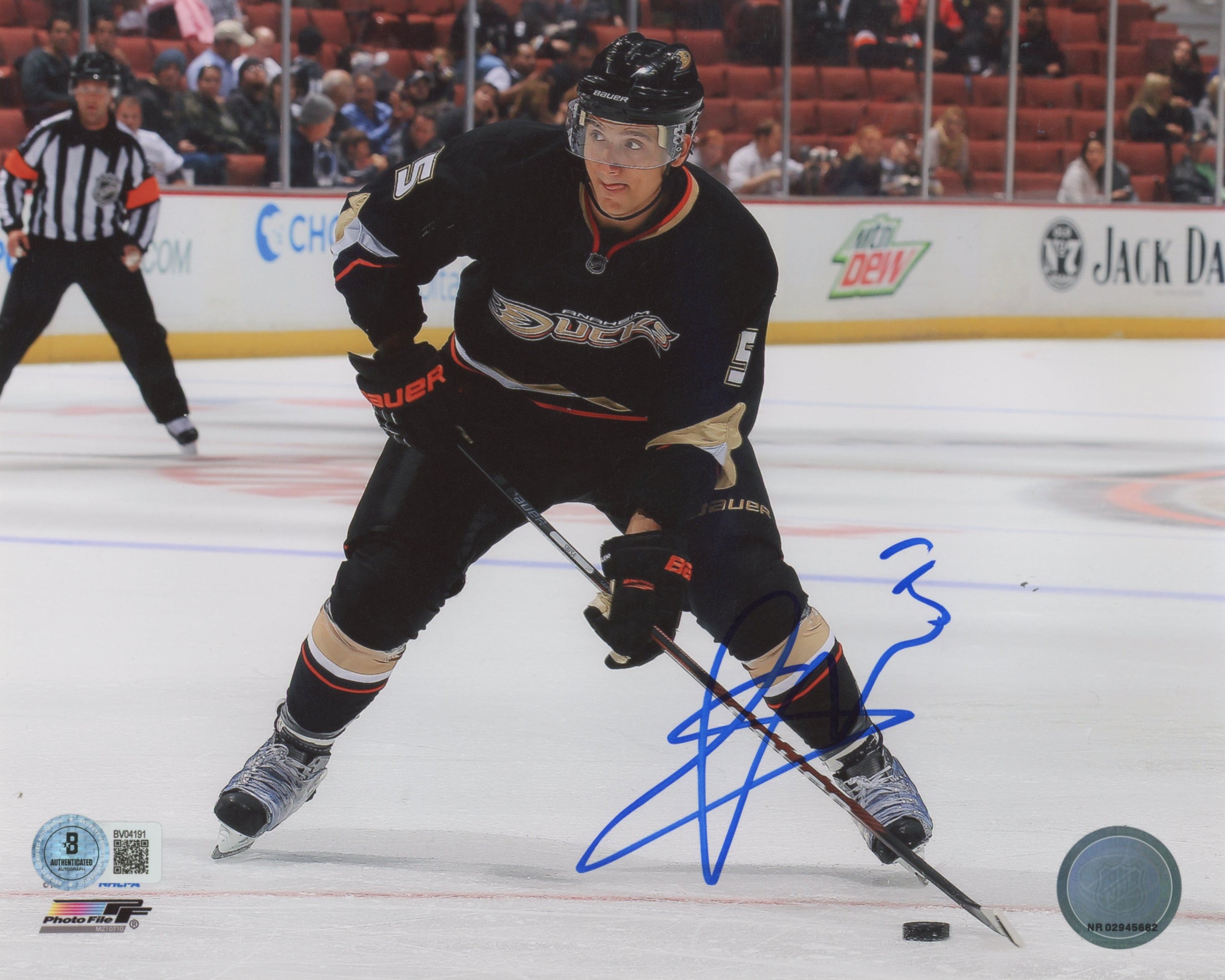 Ducks Luca Sbisa Authentic Signed 8x10 Horizontal Photo BAS #BV04191