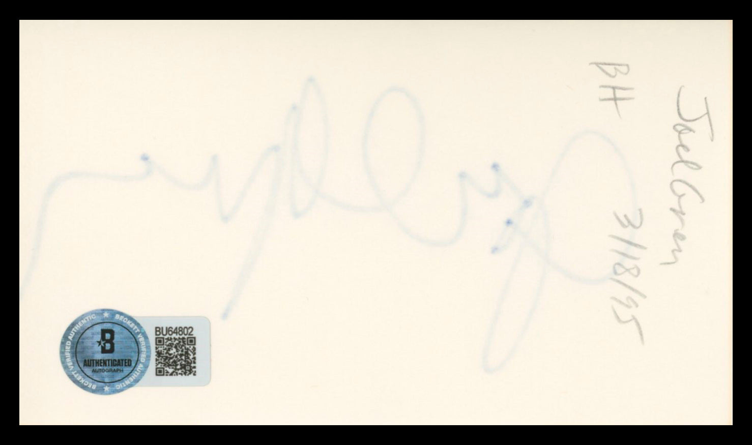 Joel Grey Cabaret Authentic Signed 3x5 Index Card Autographed BAS #BU64802