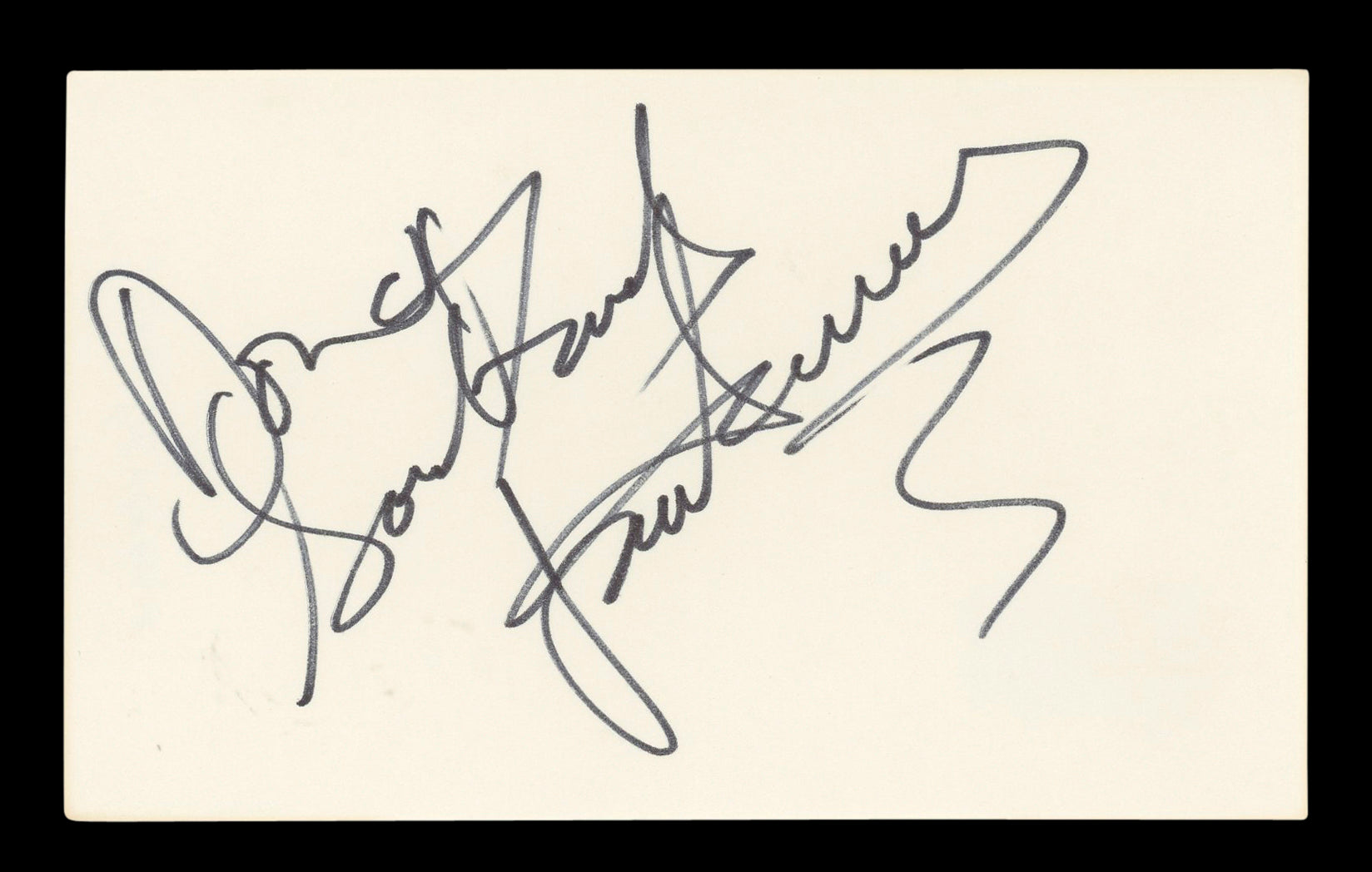 Joan Severance See No Evil, Hear No Evil Signed 3x5 Index Card BAS #AD70286