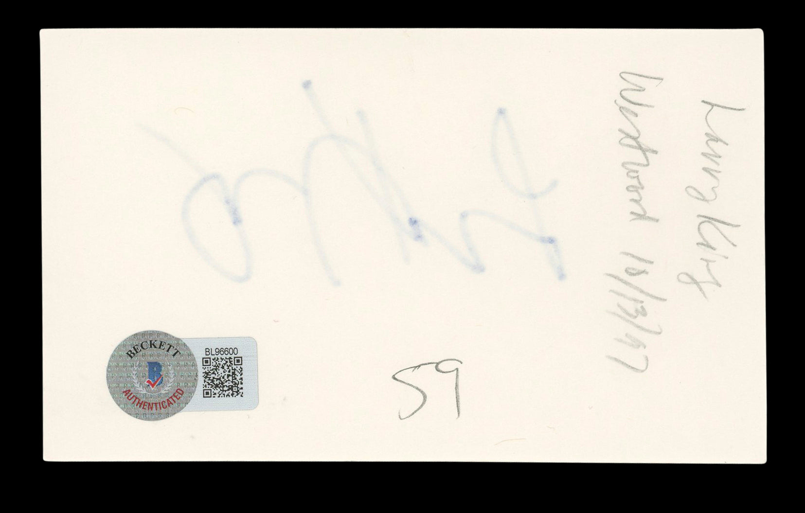 Larry King Ghostbusters Authentic Signed 3x5 Index Card Autographed BAS #BL96600