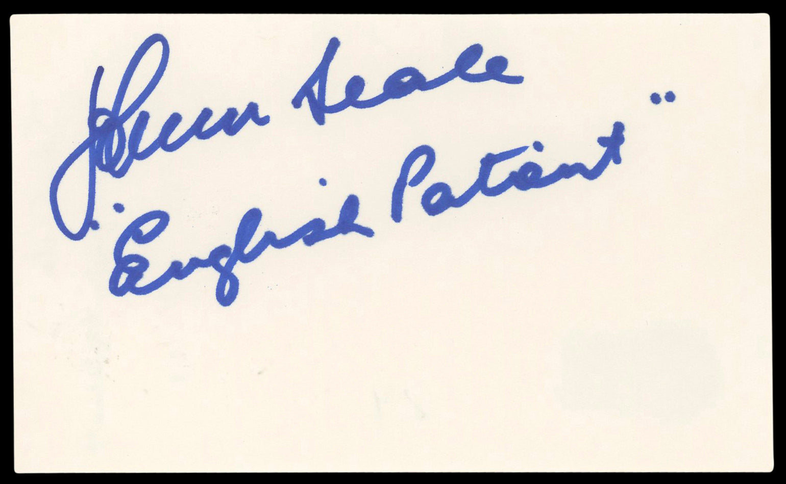 John Seale The English Patient Authentic Signed 3x5 Index Card BAS #BL98597