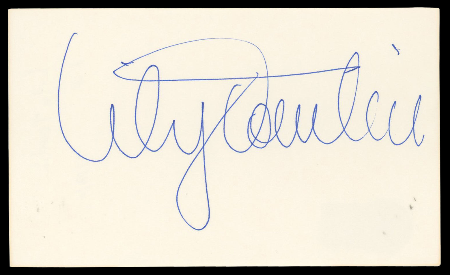 Lily Tomlin Grace & Frankie Authentic Signed 3x5 Index Card BAS #BN06477