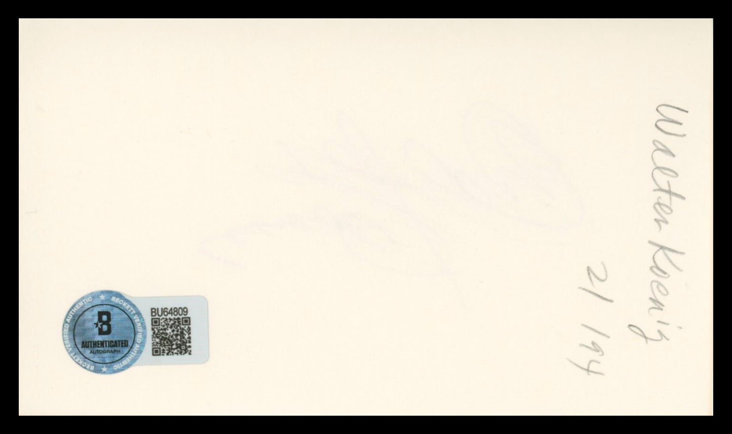 Walter Koenig Star Trek: The Original Series Signed 3x5 Index Card BAS #BU64809
