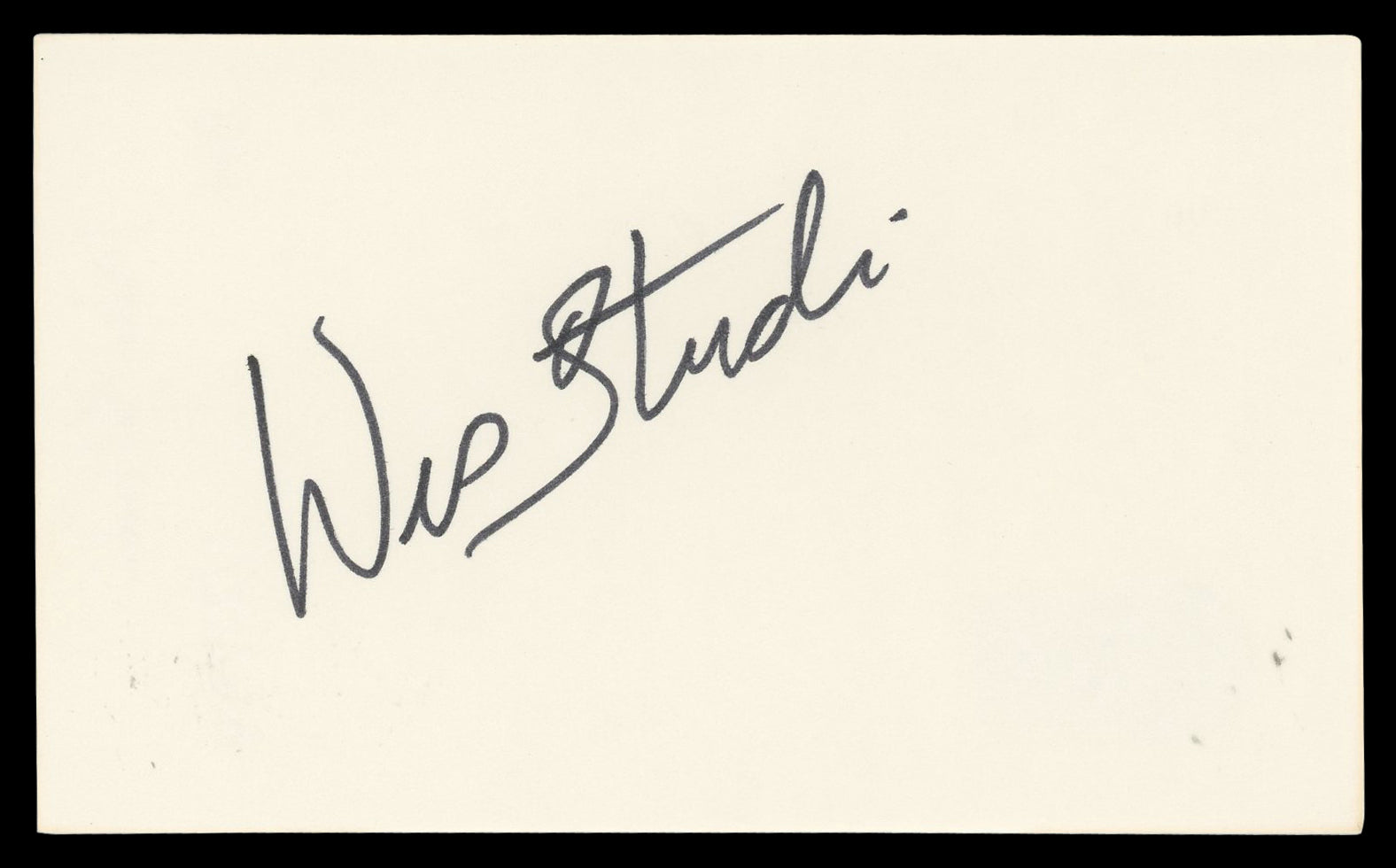 Wes Studi Dances With Wolves Authentic Signed 3x5 Index Card BAS #BN06480