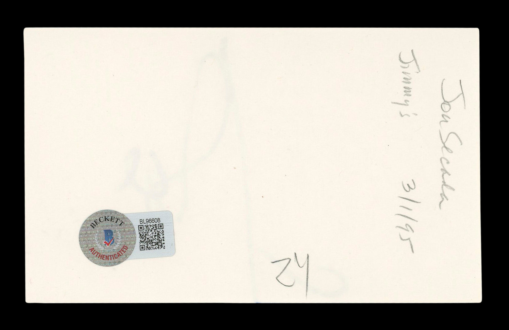 Jon Secada Musician Authentic Signed 3x5 Index Card Autographed BAS #BL96608