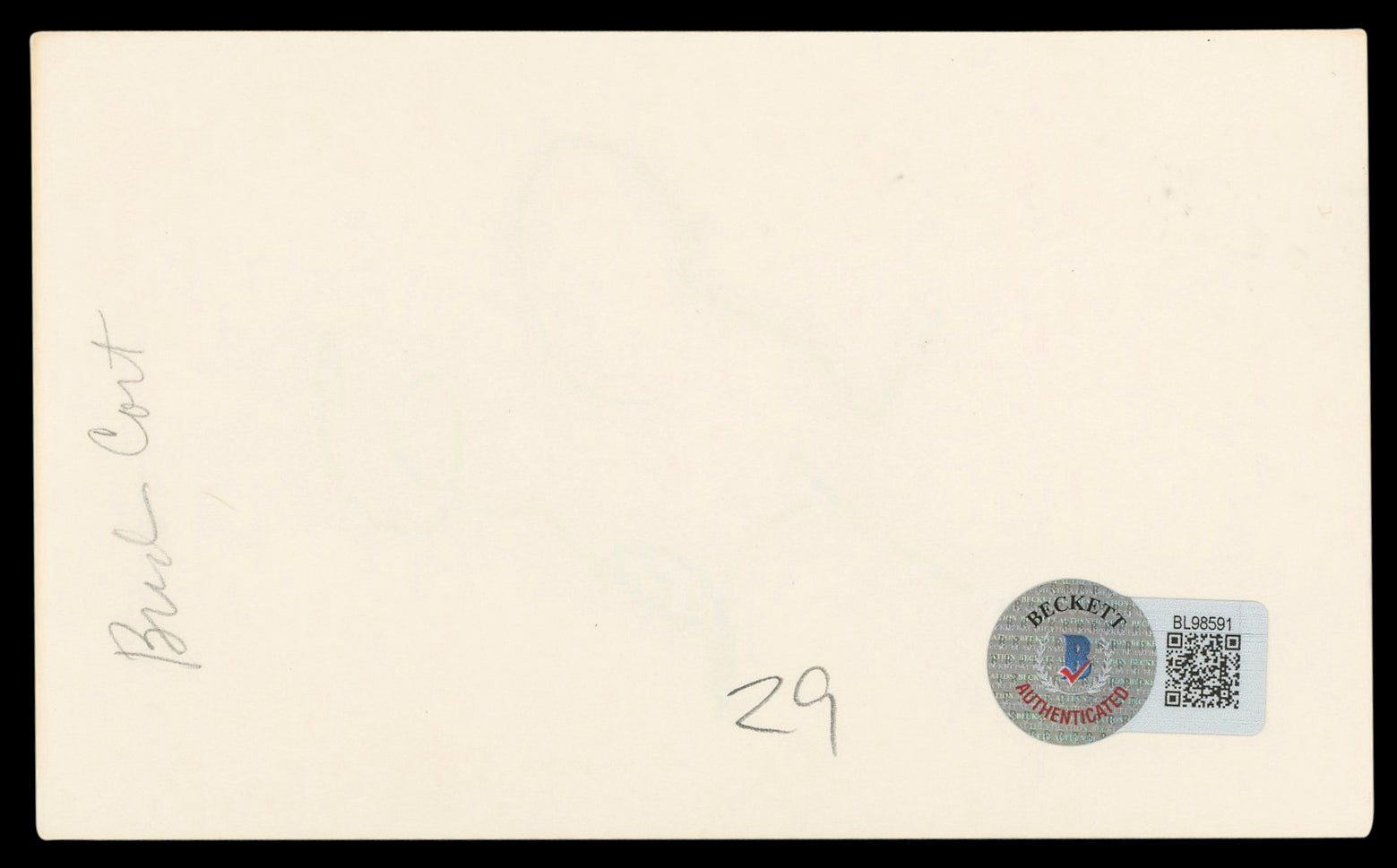 Bud Cort M*A*S*H Authentic Signed 3x5 Index Card Autographed BAS #BL98591