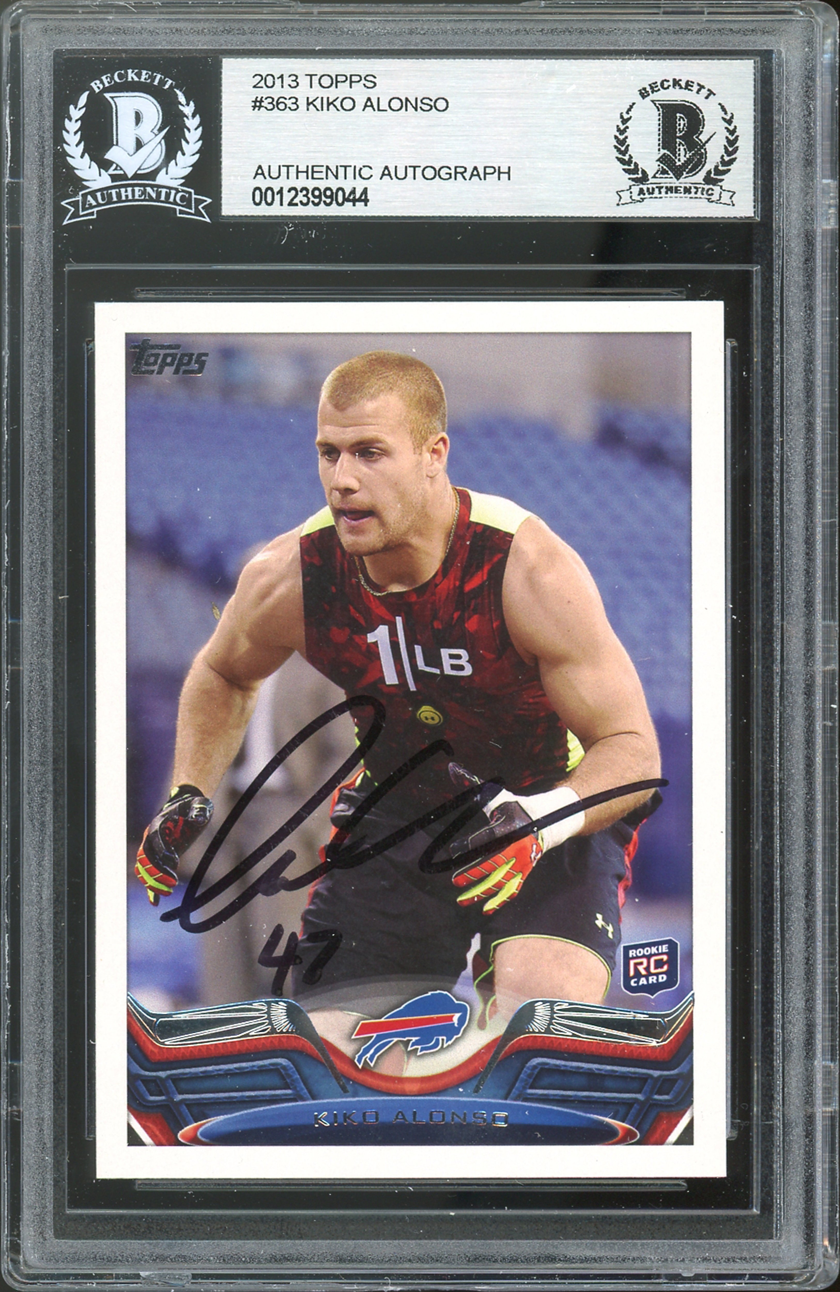 Bills Kiko Alonso Authentic Signed 2013 Topps #363 Rookie Card BAS Slabbed