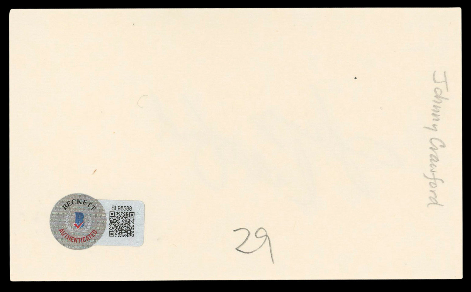 Johnny Crawford The Rifleman Authentic Signed 3x5 Index Card BAS #BL98588