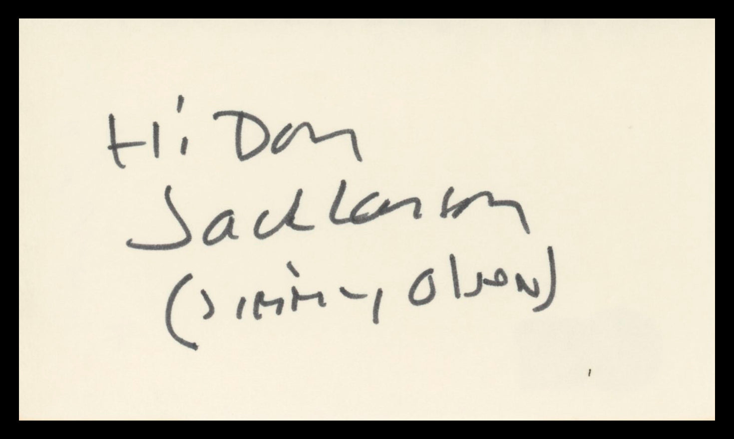 Jack Larson Adventures of Superman Authentic Signed 3x5 Index Card BAS #BU64815