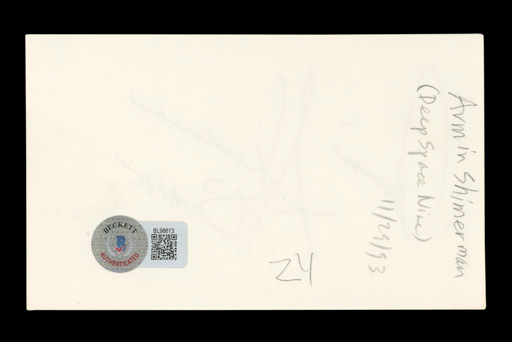 Armin Shimerman "Quark" Authentic Signed 3x5 Index Card Autographed BAS #BL96613