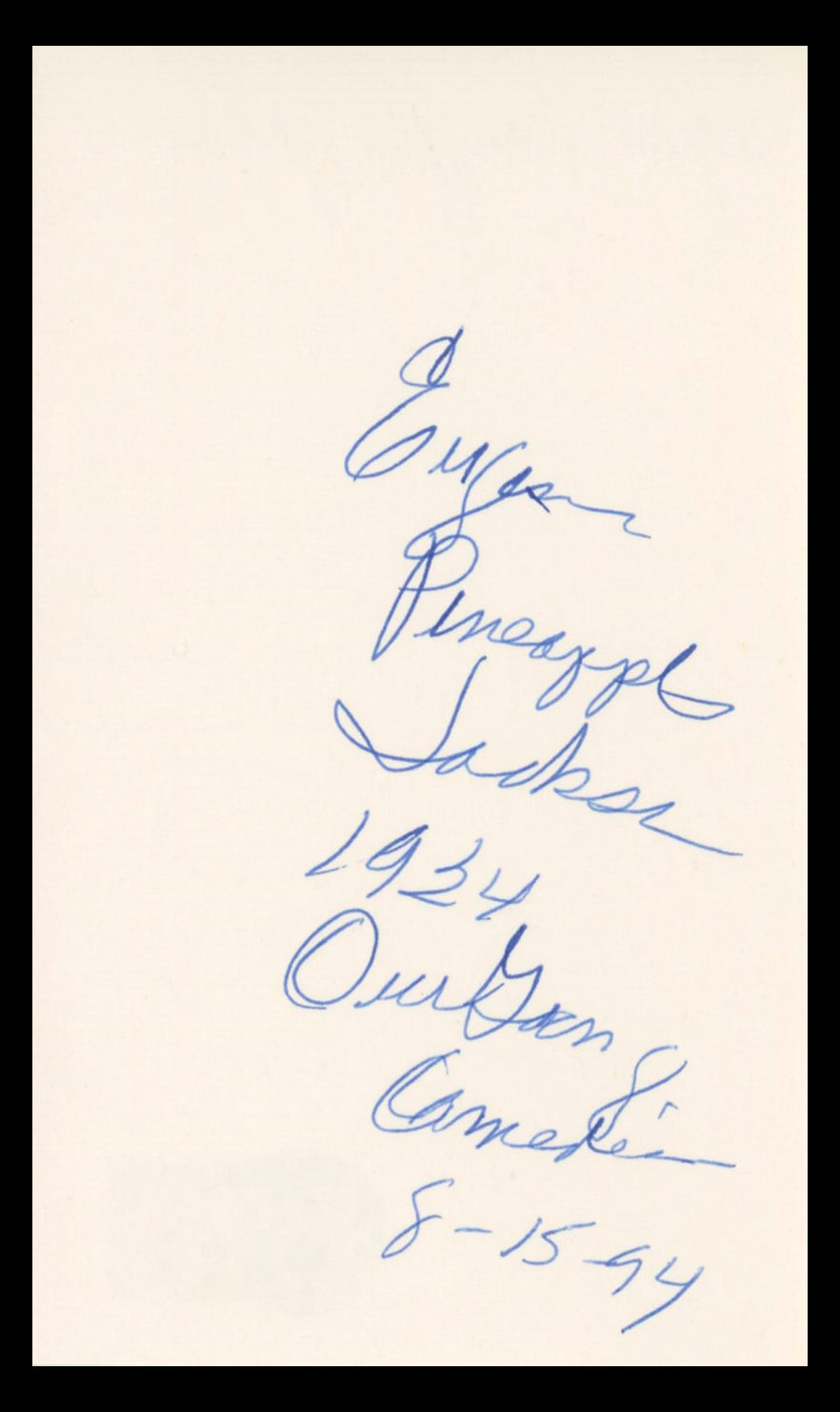 Eugene Jackson Our Gang Authentic Signed 3x5 Index Card BAS #BU64822