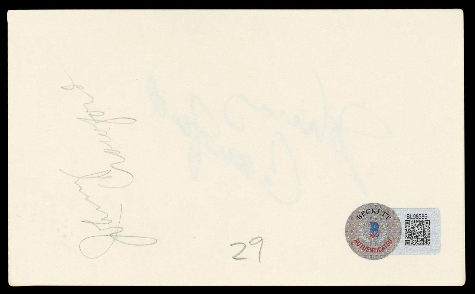 Johnny Crawford The Rifleman Authentic Signed 3x5 Index Card BAS #BL98585