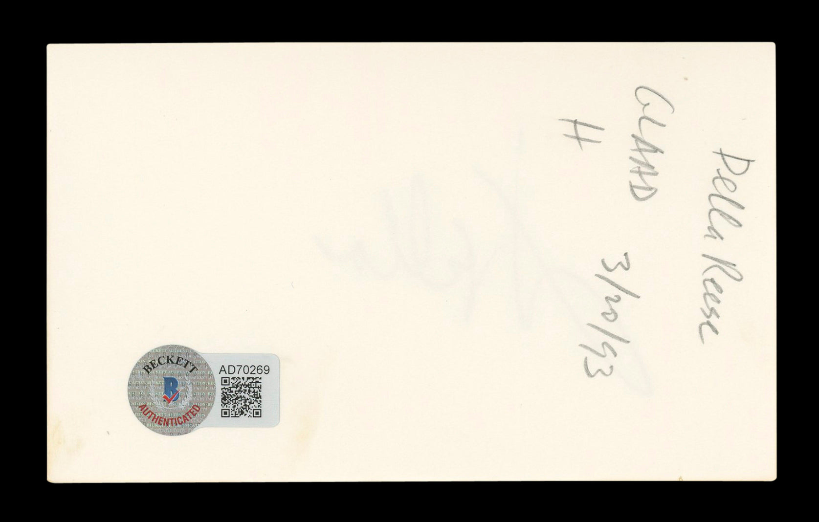 Della Reese Singer Authentic Signed 3x5 Index Card Autographed BAS #AD70269