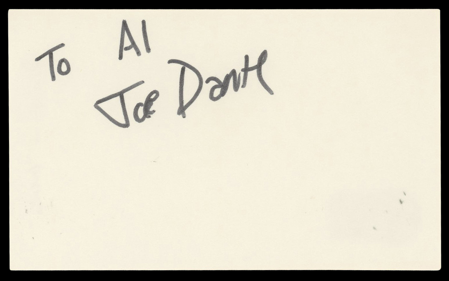 Joe Dante Gremlins "To Al" Authentic Signed 3x5 Index Card BAS #BN06492