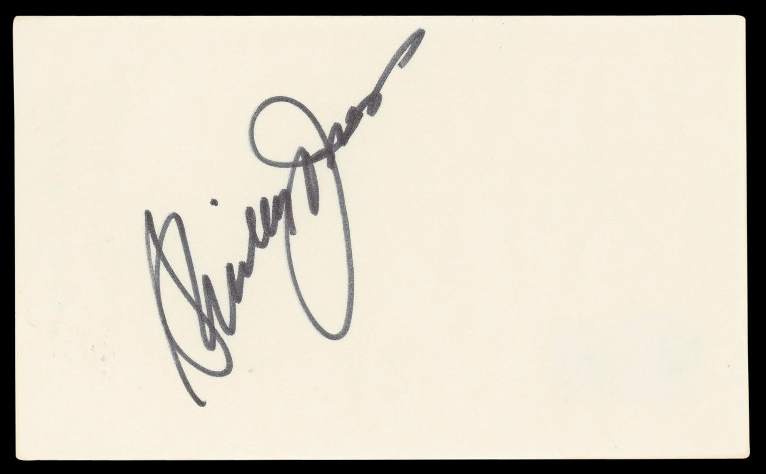 Shirley Jones Elmer Gantry Authentic Signed 3x5 Index Card BAS #BL98578