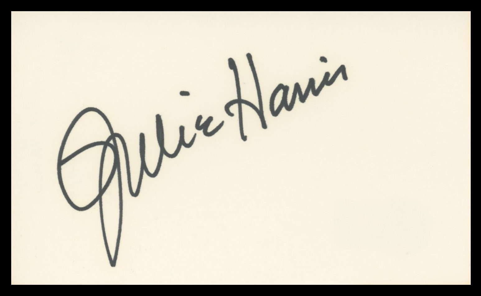 Julie Harris The Haunting Authentic Signed 3x5 Index Card BAS #BV59124