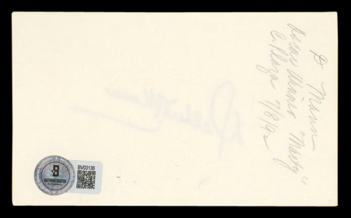 Delbert Mann Marty Authentic Signed 3x5 Index Card Autographed BAS #BV03136