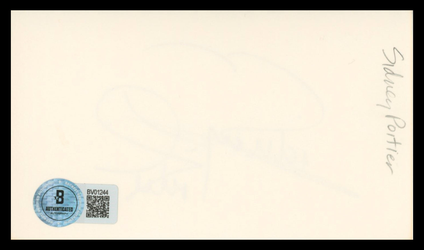 Sidney Poitier In The Heat of the Night Authentic Signed 3x5 Index Card BAS #BV01244