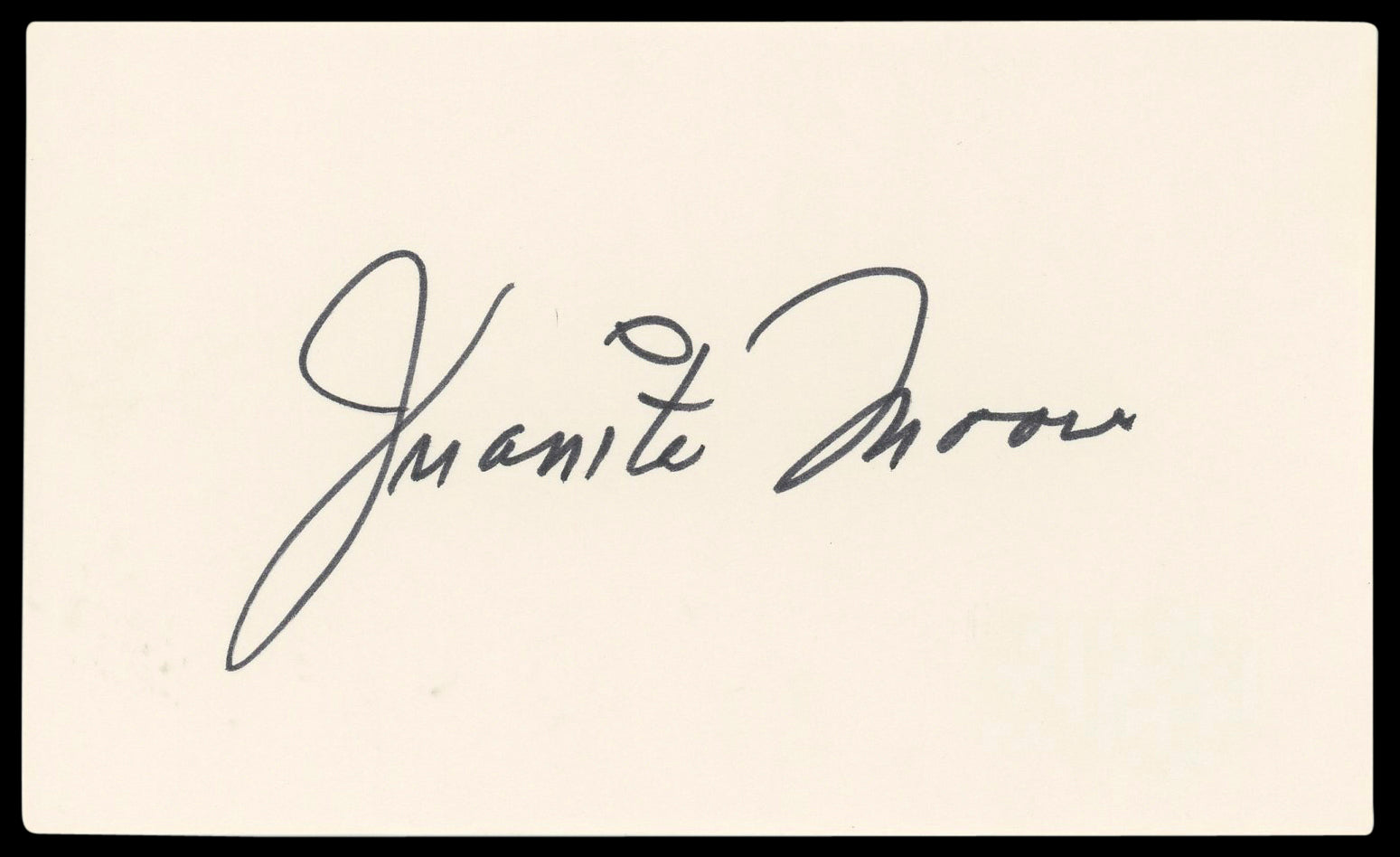Juanita Moore Imitation of Life Authentic Signed 3x5 Index Card BAS #BL98576
