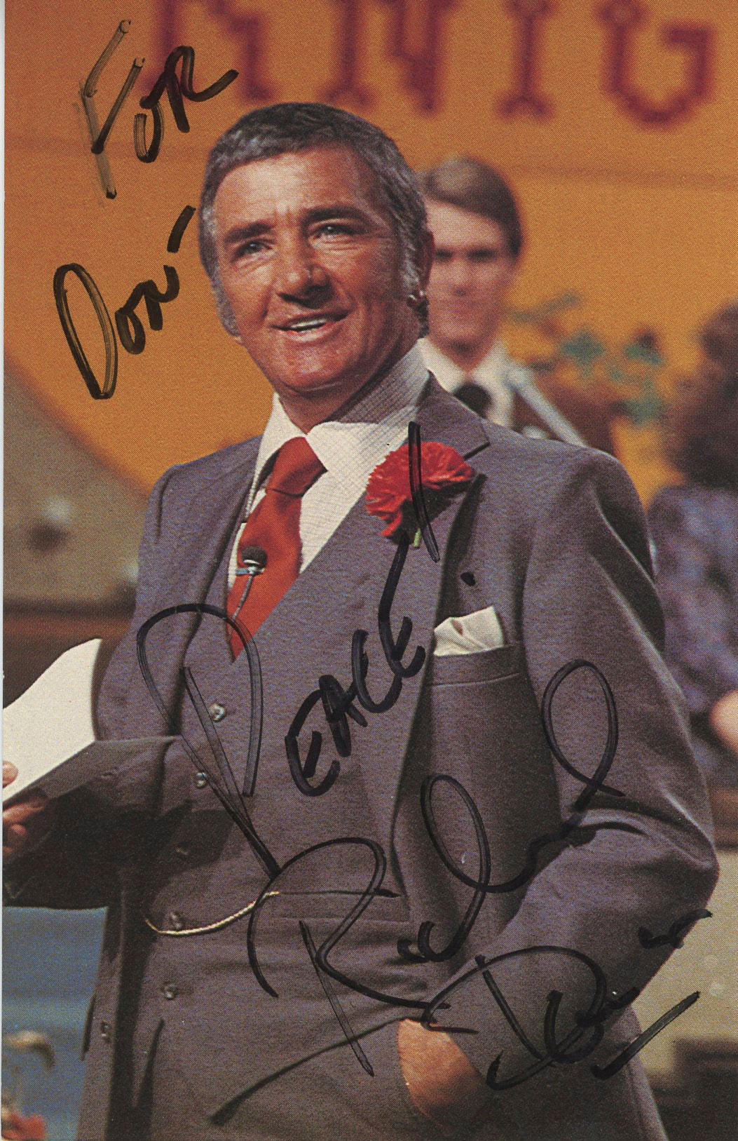 Richard Dawson Match Game "For Don, Peace" Signed 3.5x5.5 Postcard JSA #AX48170