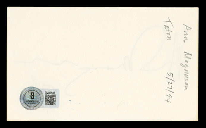 Ann Magnuson Bongwater Authentic Signed 3x5 Index Card Autographed BAS #BV03138