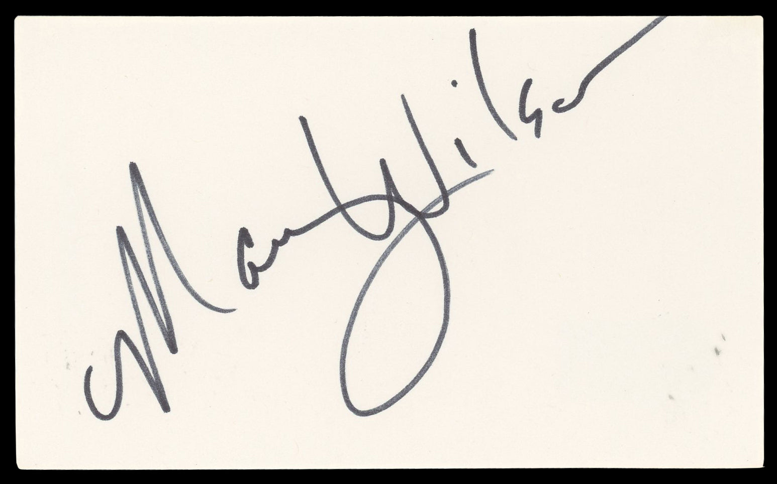 Mary Wilson Singer Authentic Signed 3x5 Index Card Autographed BAS #BN06496