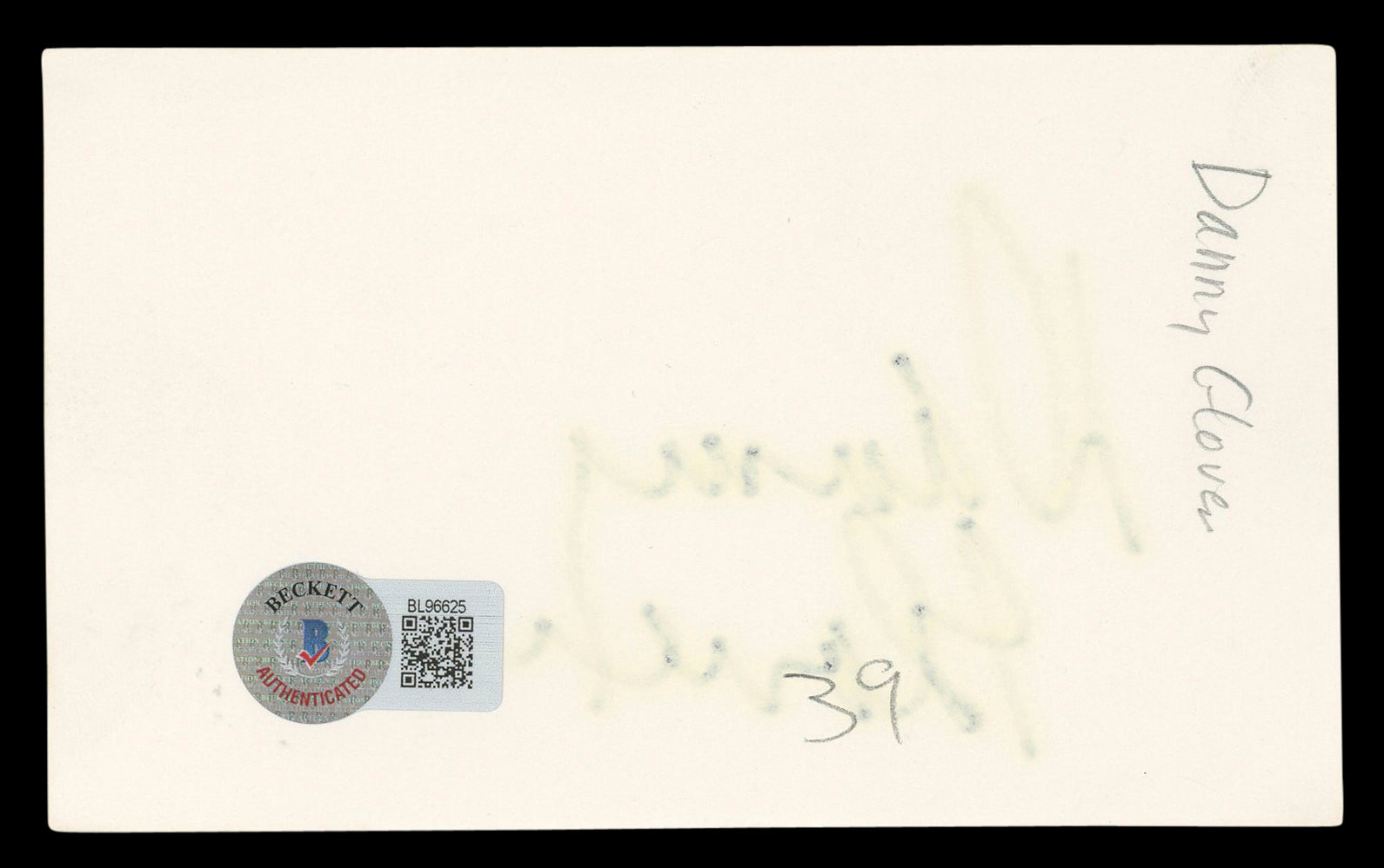 Danny Glover Lethal Weapon Authentic Signed 3x5 Index Card BAS #BL96625