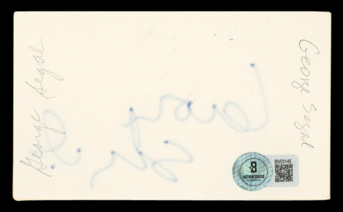 George Segal Ship of Fools Authentic Signed 3x5 Index Card BAS #BV03145