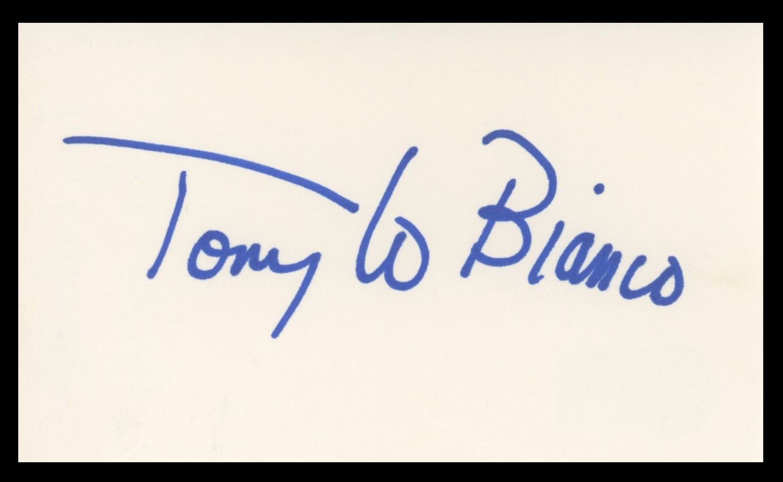 Tony Lo Bianco The French Connection Signed 3x5 Index Card BAS #BV59130