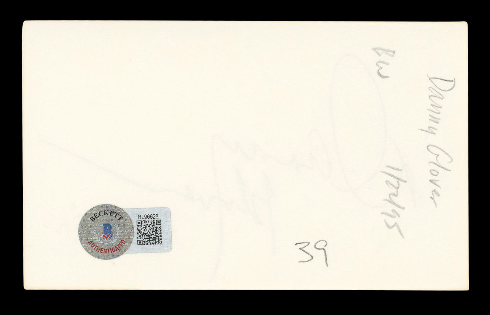 Danny Glover Lethal Weapon Signed 3x5 Index Card Autographed BAS #BL96628