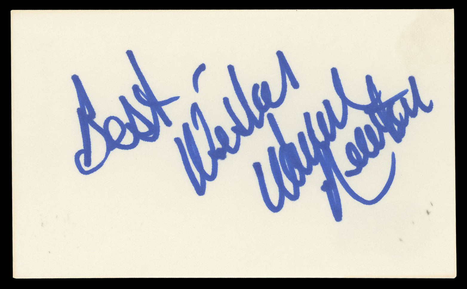 Wayne Newton Vegas Vacation "Best Wishes" Signed 3x5 Index Card BAS #BN06501