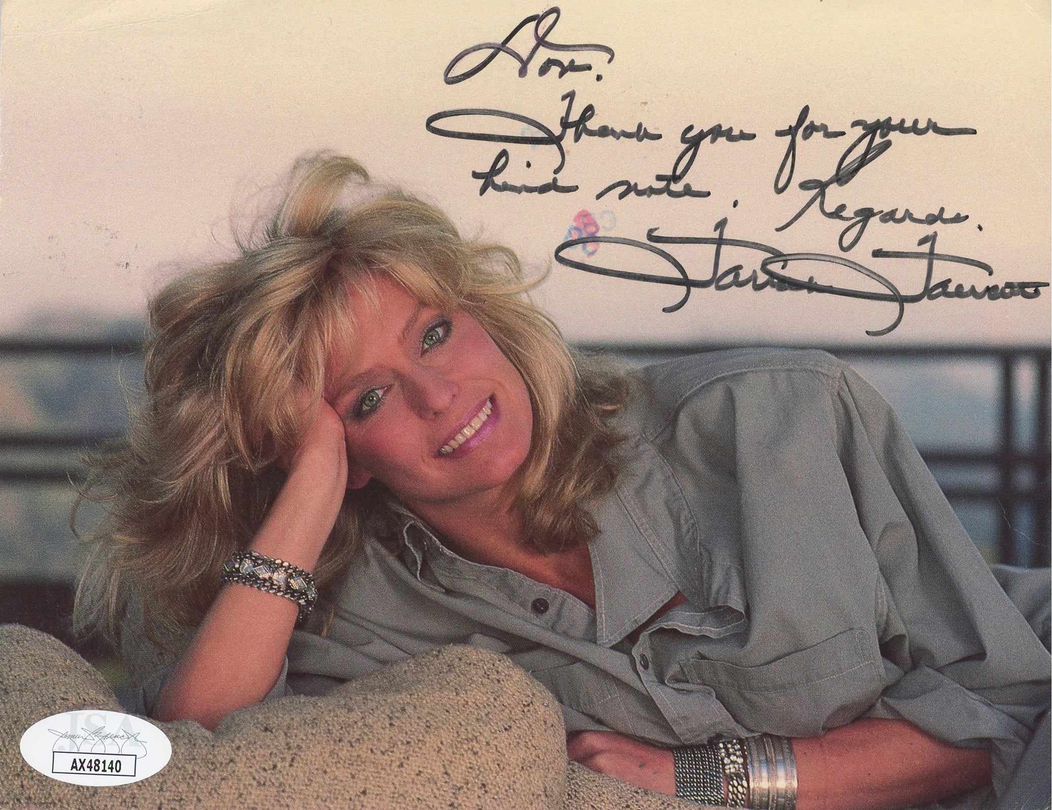 Farrah Fawcett Charlie's Angels Authentic Signed 5x7 Postcard JSA #AX48140