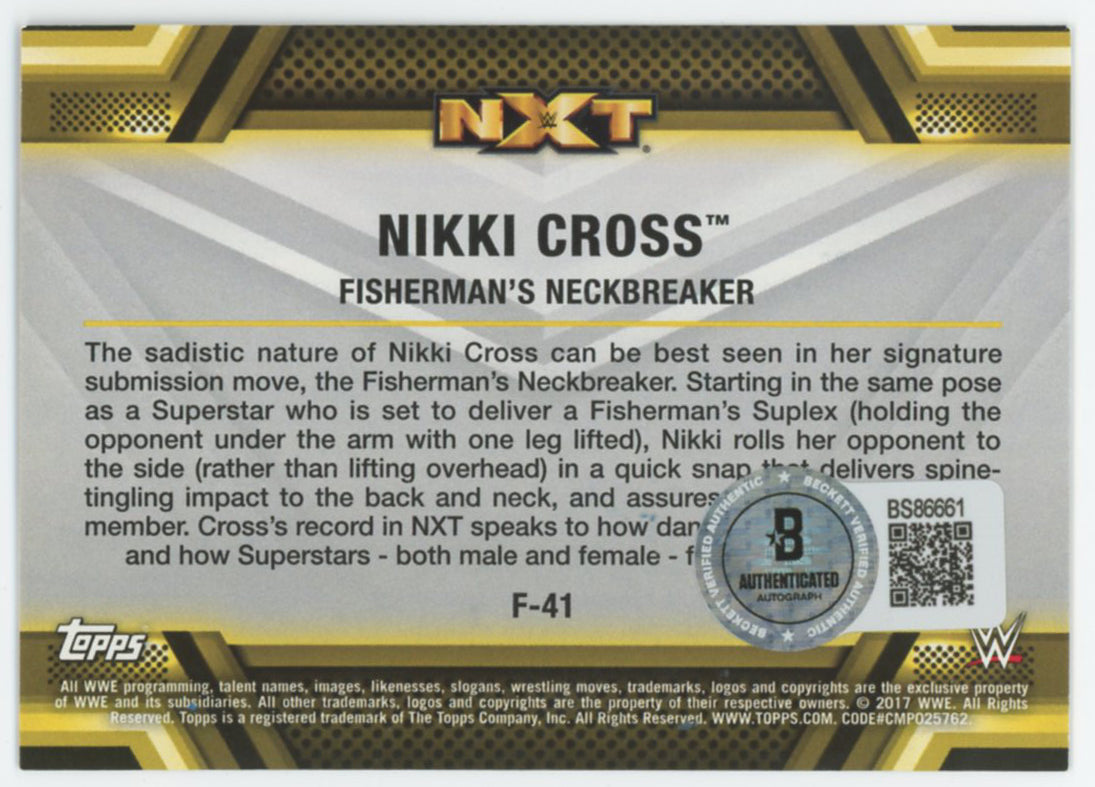 Nikki Cross WWE Authentic Signed 2017 Topps #F-41 Card Autographed BAS #BS86661