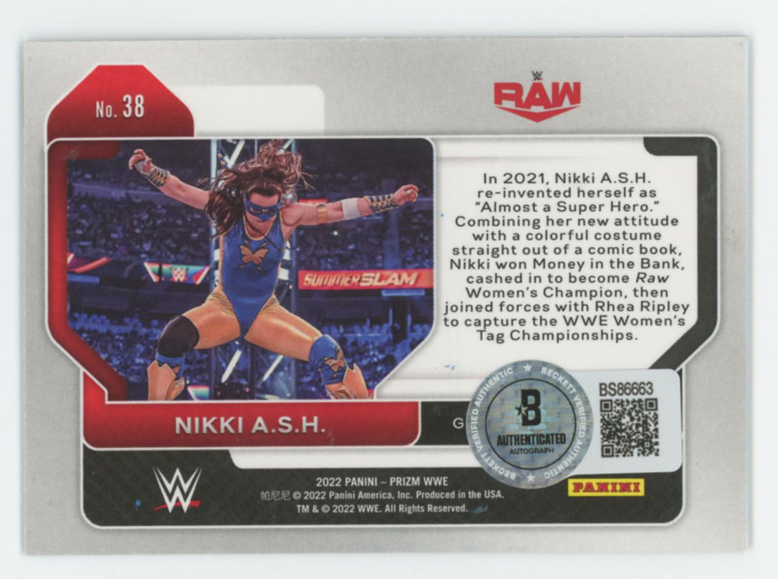 Nikki Cross WWE Authentic Signed 2022 Panini Prizm #38 Card BAS #BS86663