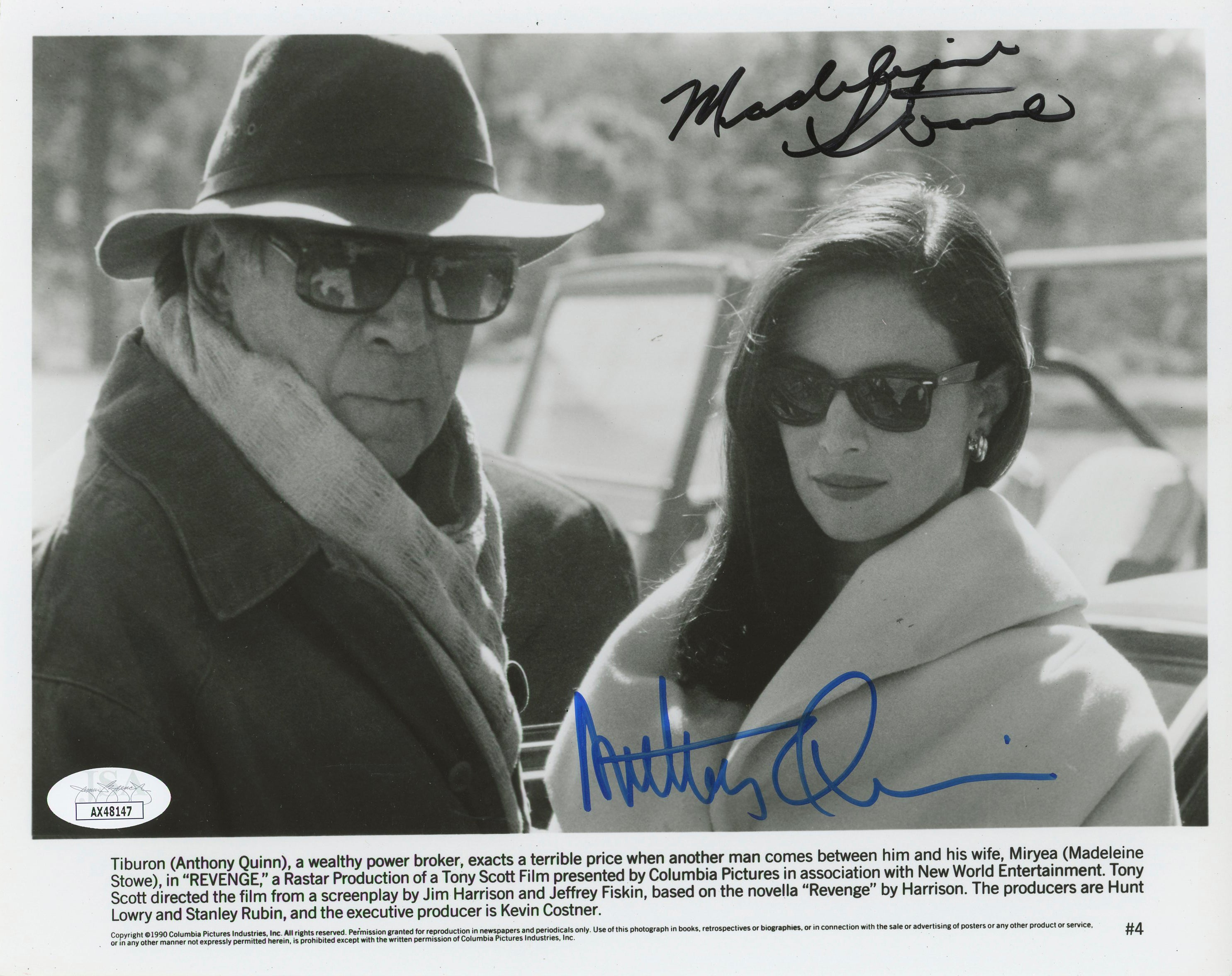 Madeleine Stowe & Anthony Quinn Revenge Authentic Signed 8x10 Photo JSA #AX48147