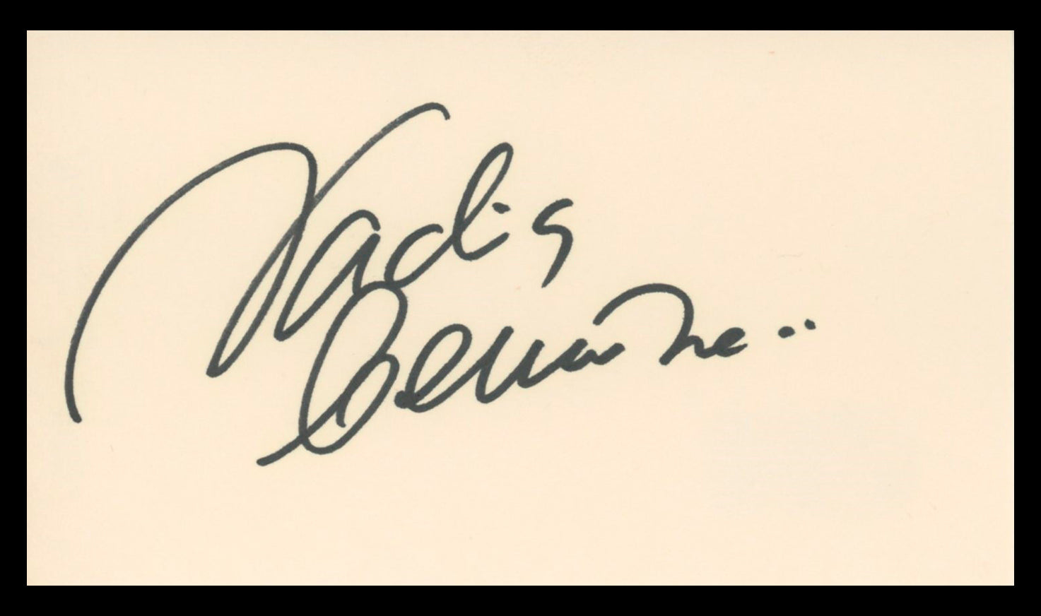 Nadia Comaneci Olympian Authentic Signed 3x5 Index Card Autographed BAS #BV00123