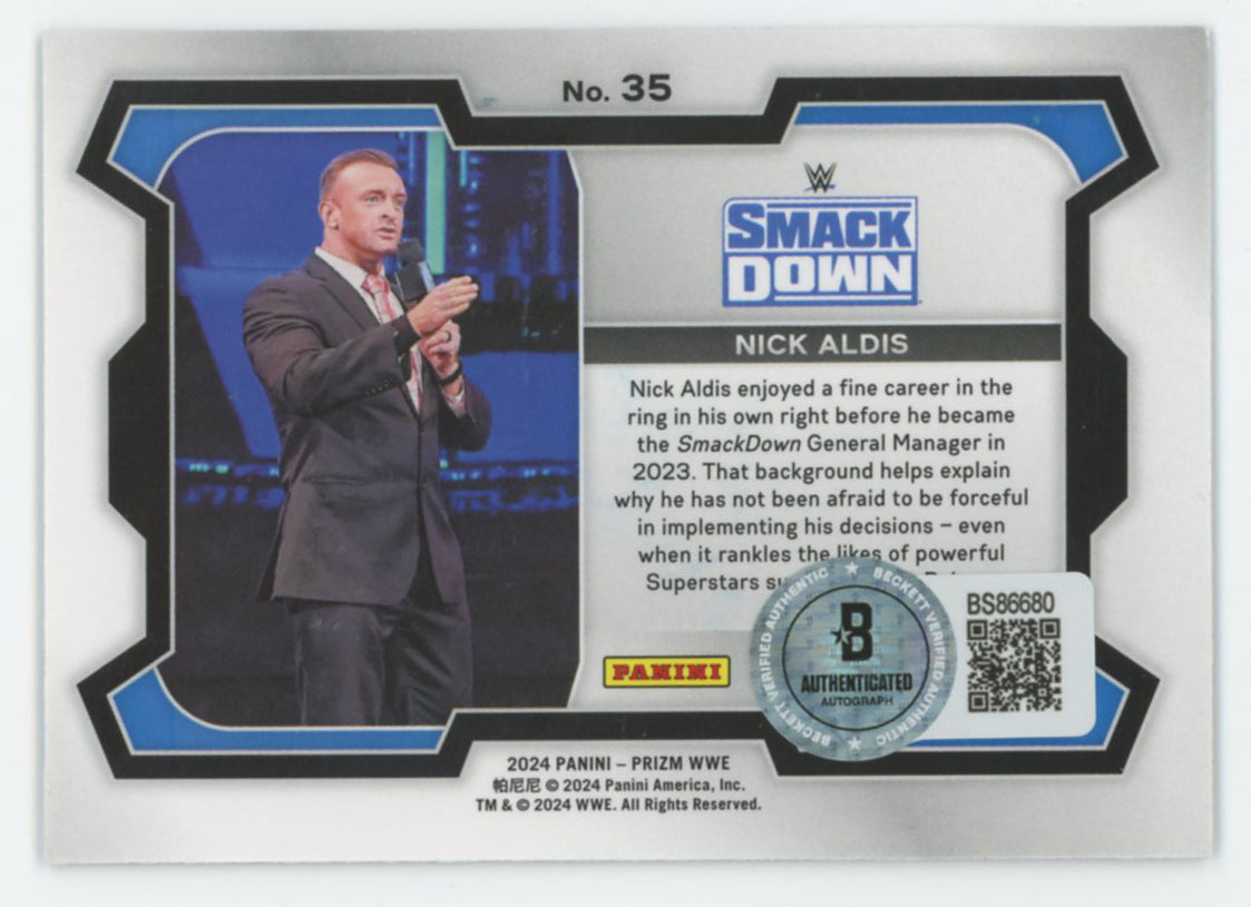 Nick Aldis WWE Authentic Signed 2024 Panini Prizm #35 Card BAS #BS86680