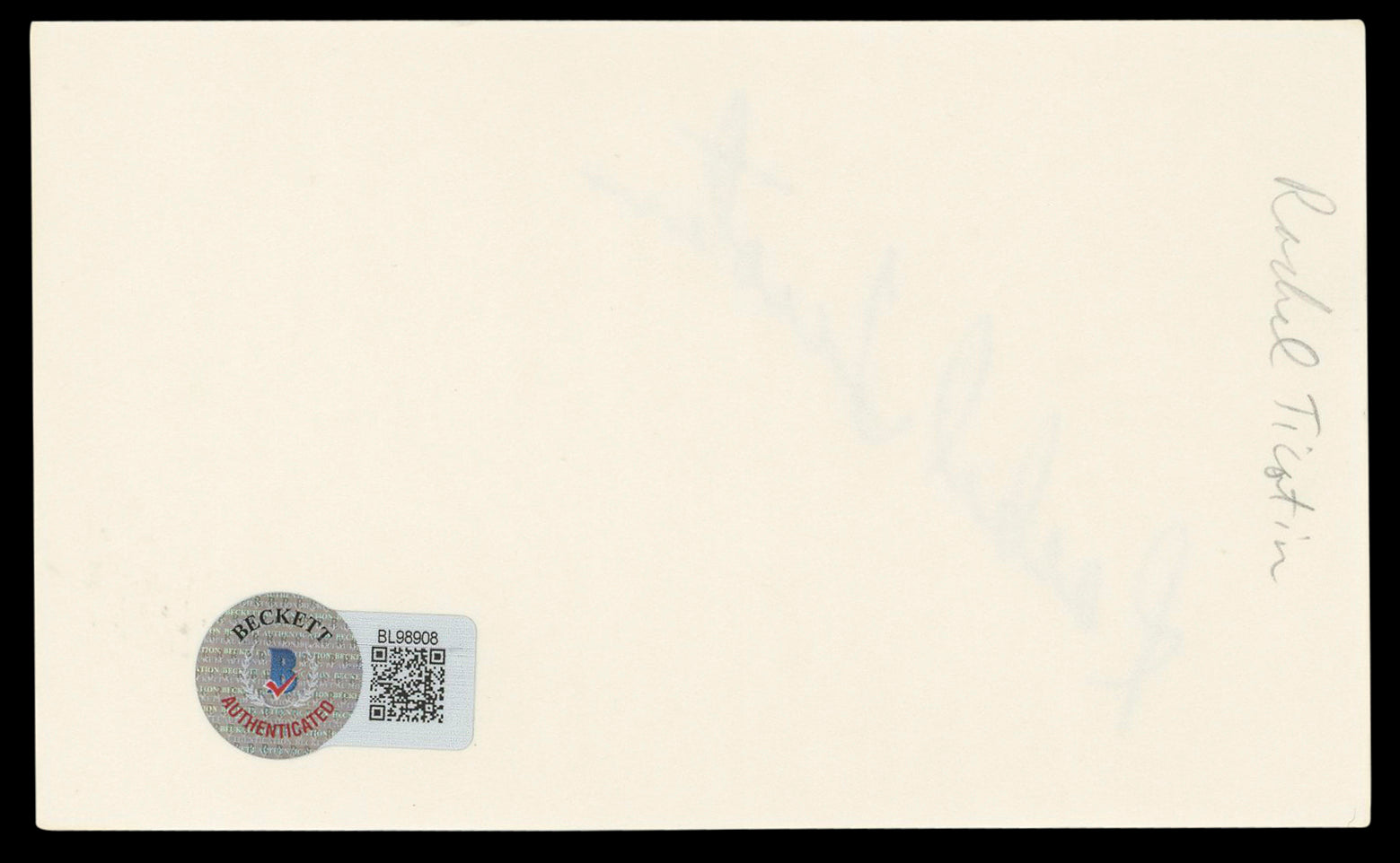 Rachel Ticotin Total Recall Authentic Signed 3x5 Index Card BAS #BL98908