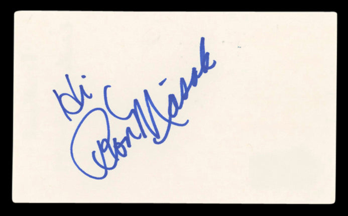 Ron Masak Murder, She Wrote Hi Authentic Signed 3x5 Index Card BAS #BV03113