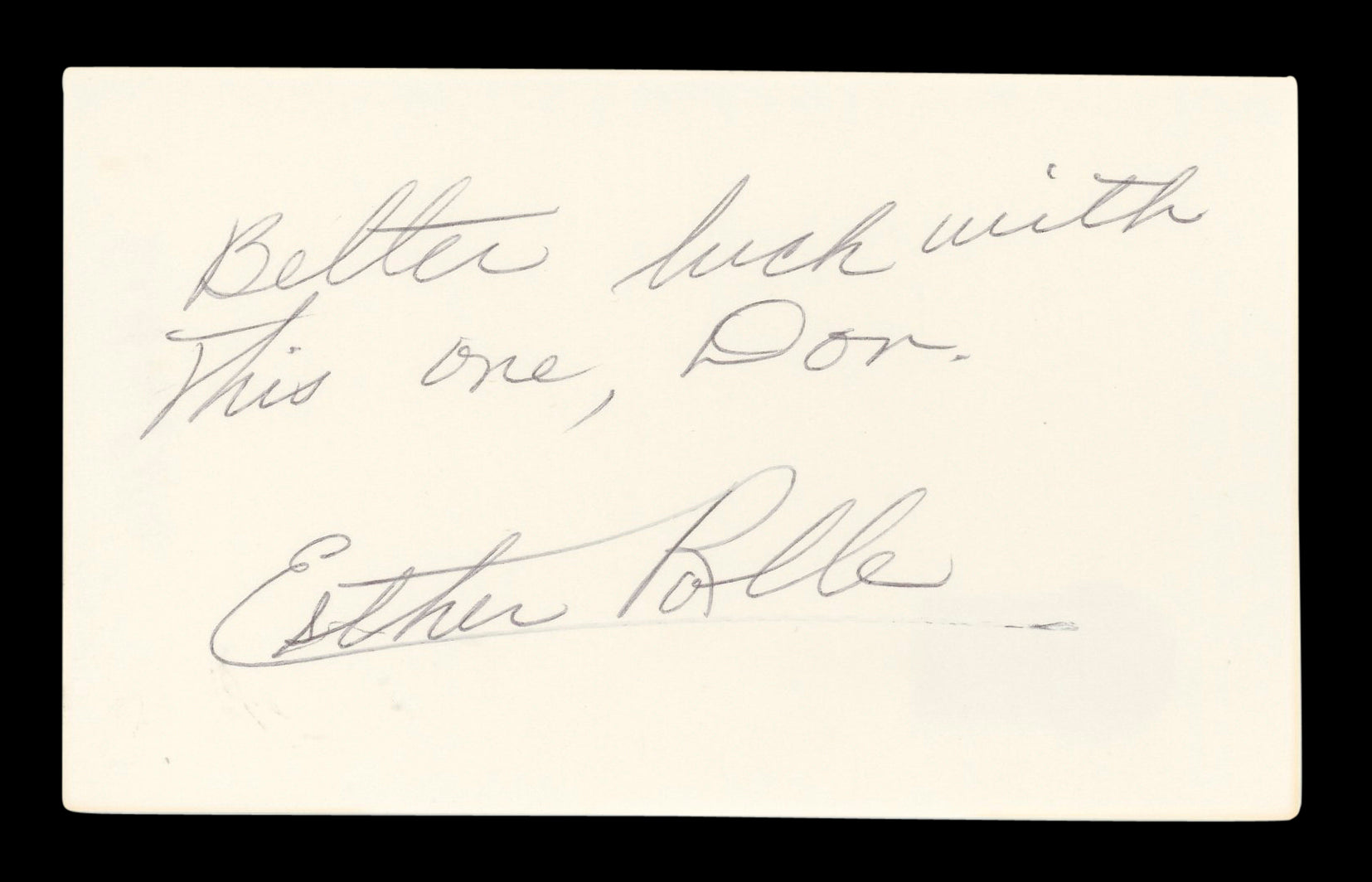 Esther Rolle Good Times "Don" Signed 3x5 Index Card Autographed BAS #AD70245